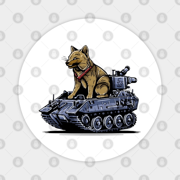 Wolf Driving Tank War Vechile Magnet by eijainspire